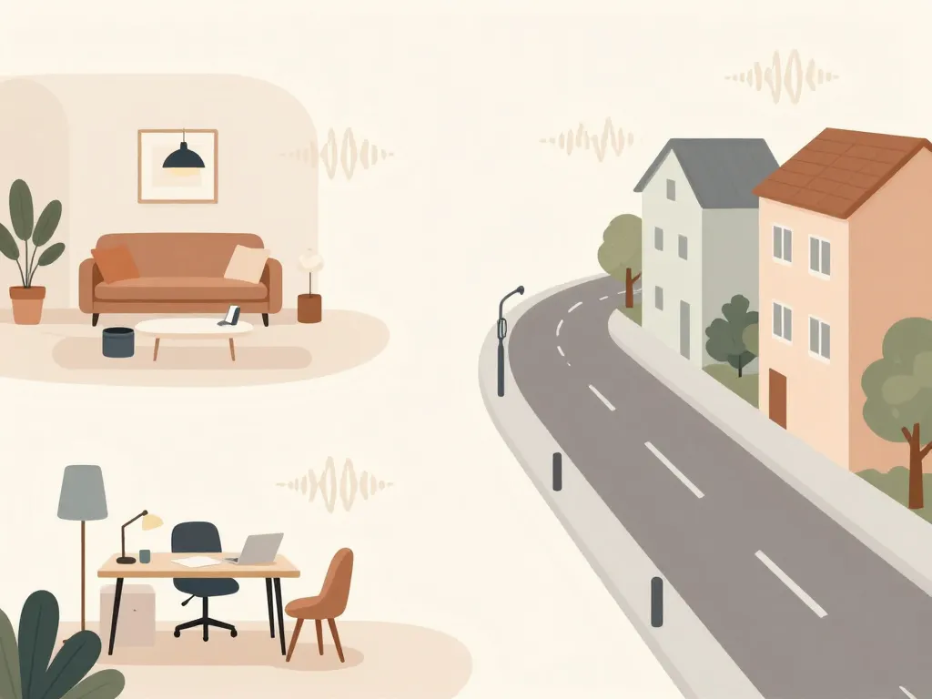 Illustration de lieux quotidiens à 50db