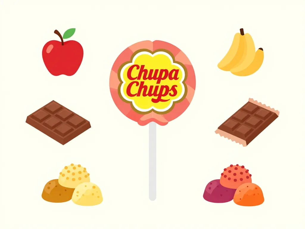 calories chupa chups, visuel comparaison snacks
