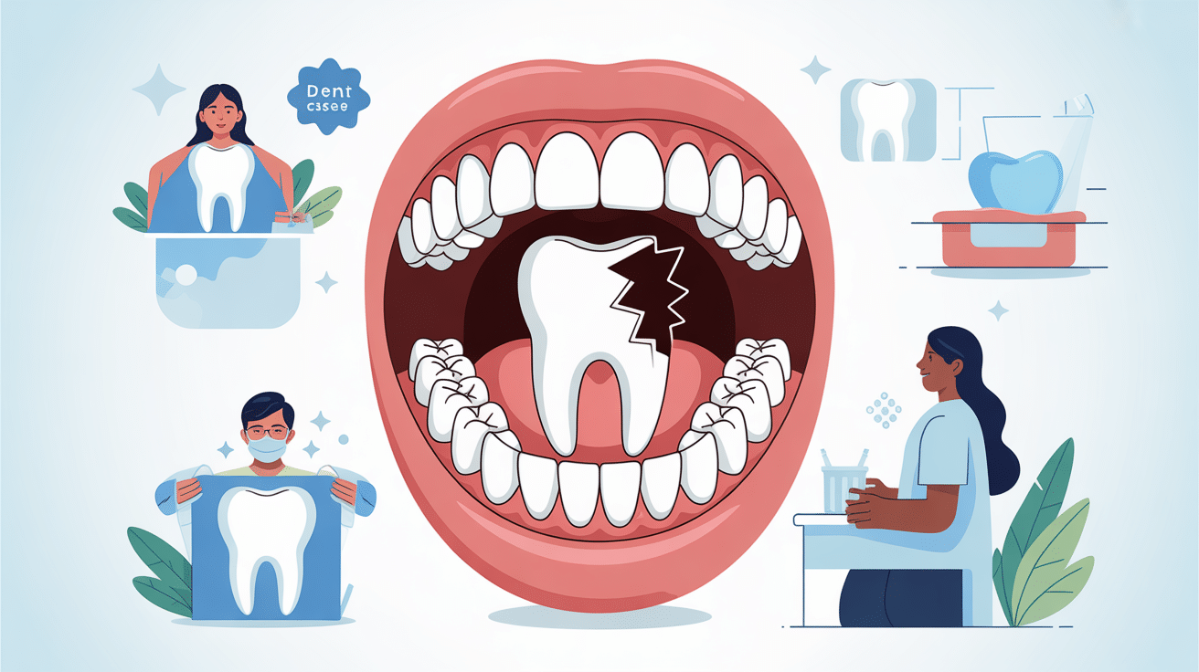Dent cassée : que faire en attendant le dentiste, illustration bouche et soins