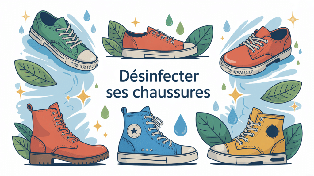 désinfecter les chaussures illustration hygiène