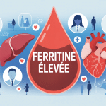 Illustration ferritine élevée témoignage avec sang, foie et patients
