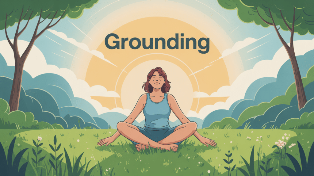 grounding bienfaits personne pieds nus herbe bien-être
