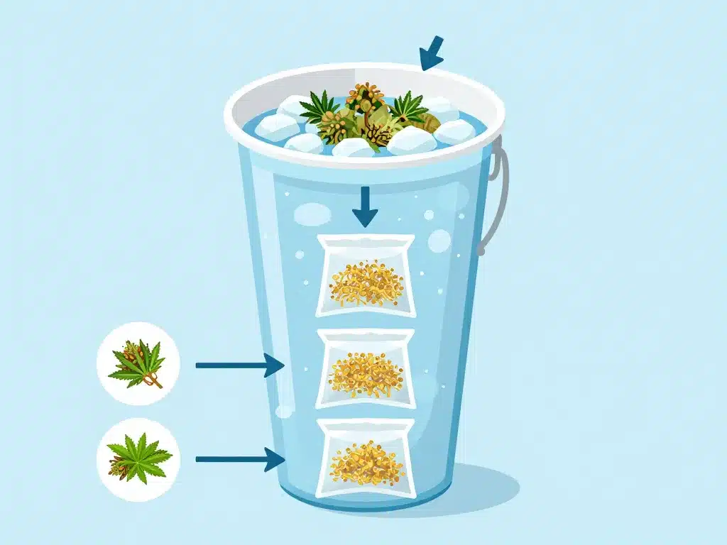 diagramme extraction ice o lator, eau froide, qualité hash