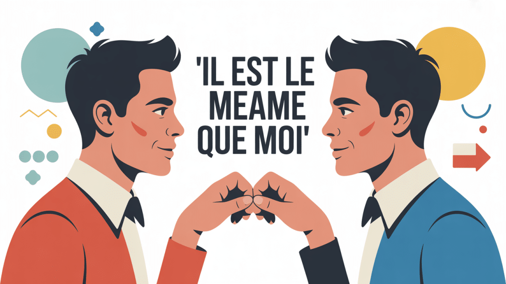 illustration moderne il est le même que moi deux personnages ressemblants