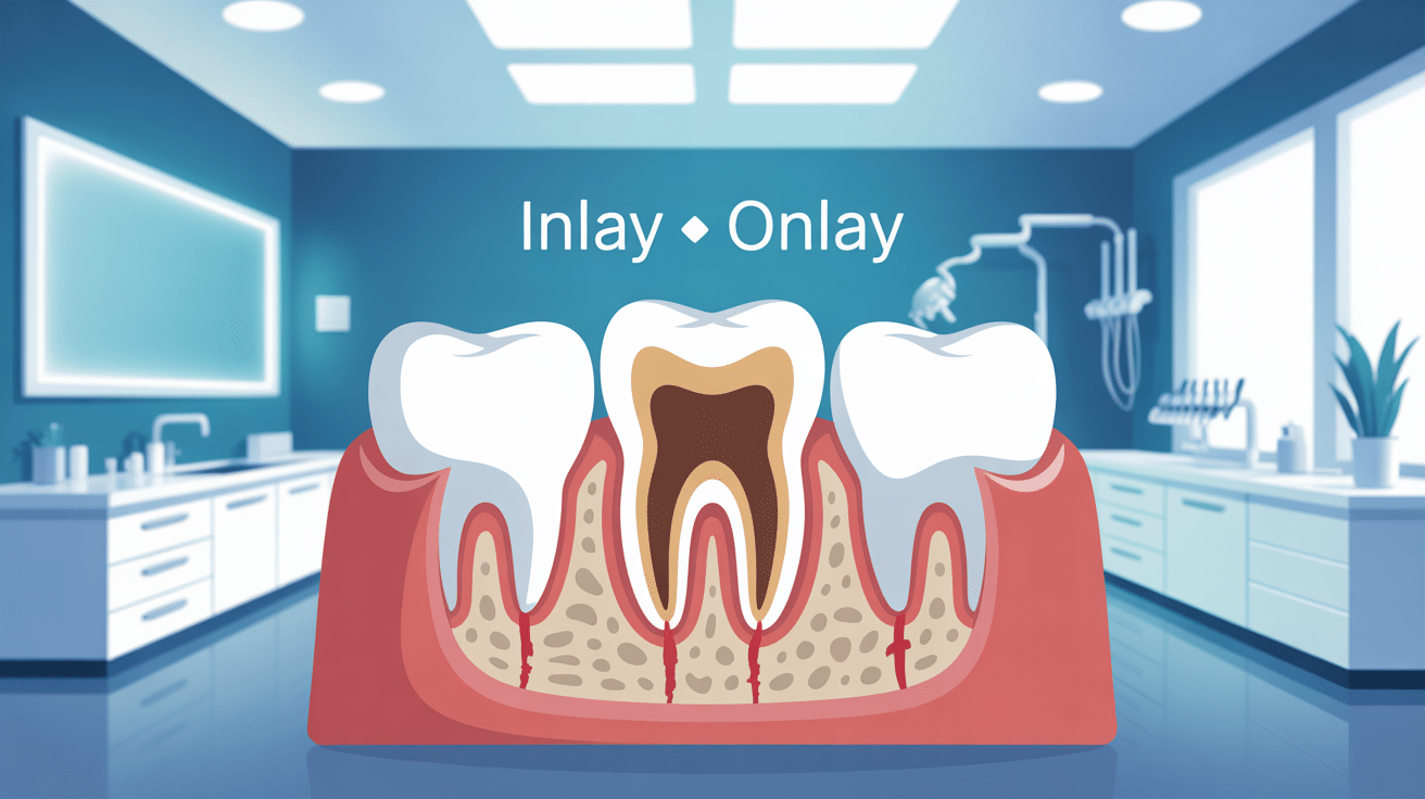 illustration inlay onlay sur molaire