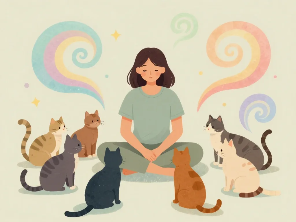 j'attire les chats signification spirituelle personne entourée chats énergie
