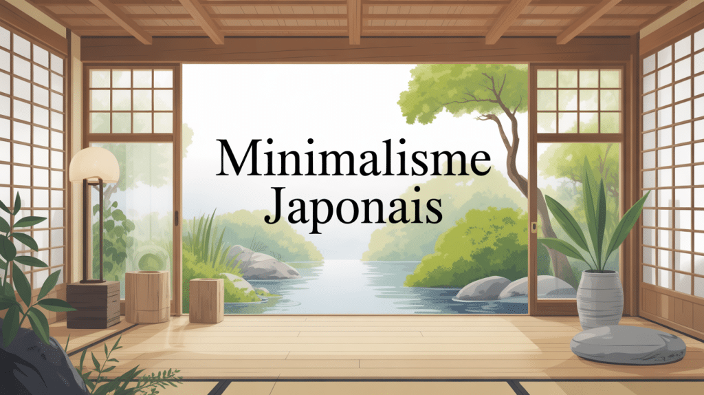 Minimaliste japonais espace épuré avec nature et lumière
