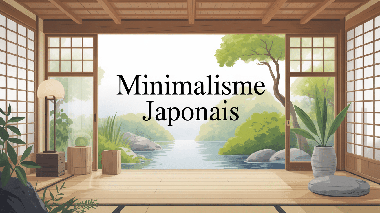 Minimaliste japonais espace épuré avec nature et lumière