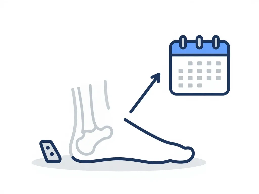 Délais pour conduite après fracture malléole, diagramme minimaliste