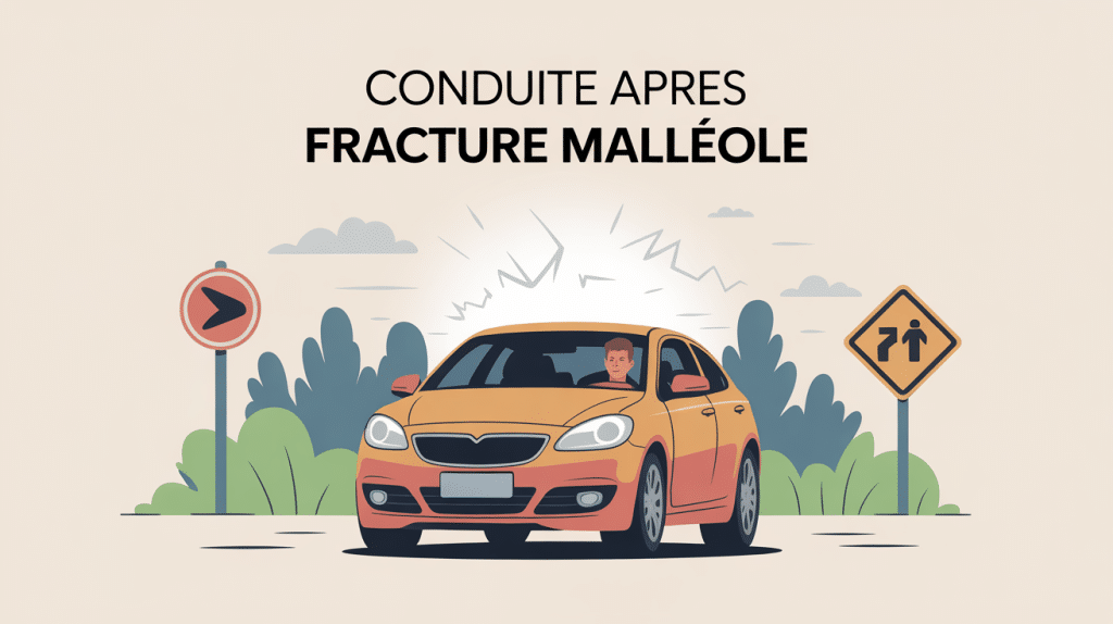 Reprise de la conduite après fracture malléole, illustration médicale