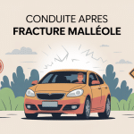 Reprise de la conduite après fracture malléole, illustration médicale