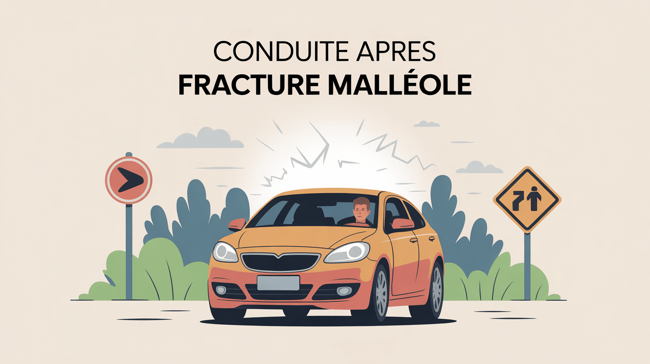 Reprise de la conduite après fracture malléole, illustration médicale