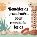 remède de grand-mère pour consolider les os, image santé osseuse, coquille d'œuf et plantes