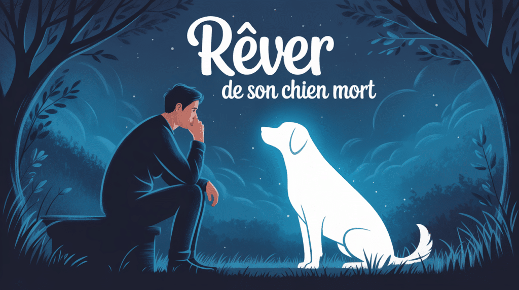 illustration rever de son chien mort ambiance apaisante