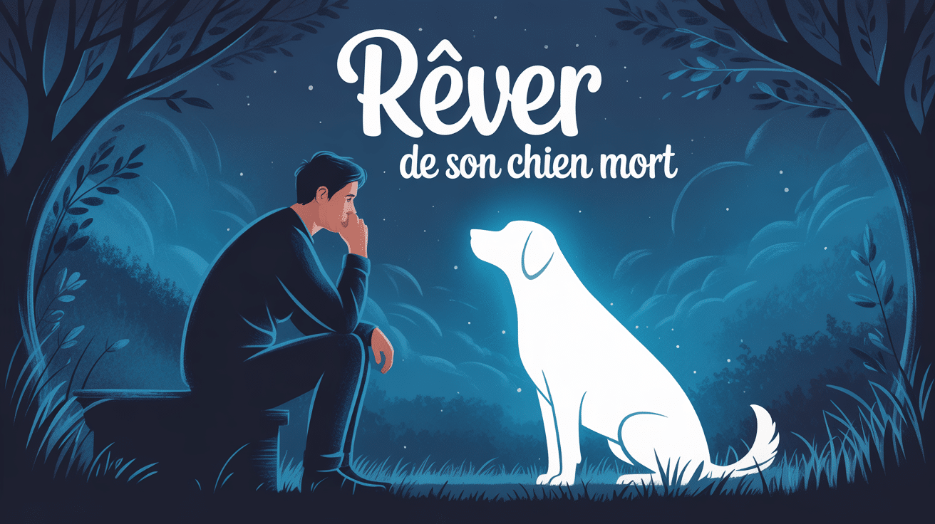 illustration rever de son chien mort ambiance apaisante