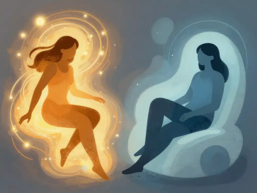 Effets sativa and indica illustration symbolique énergie détente