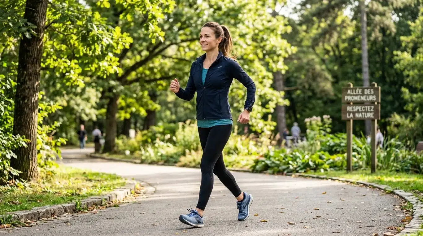 Illustration de la posture correcte pour la marche rapide