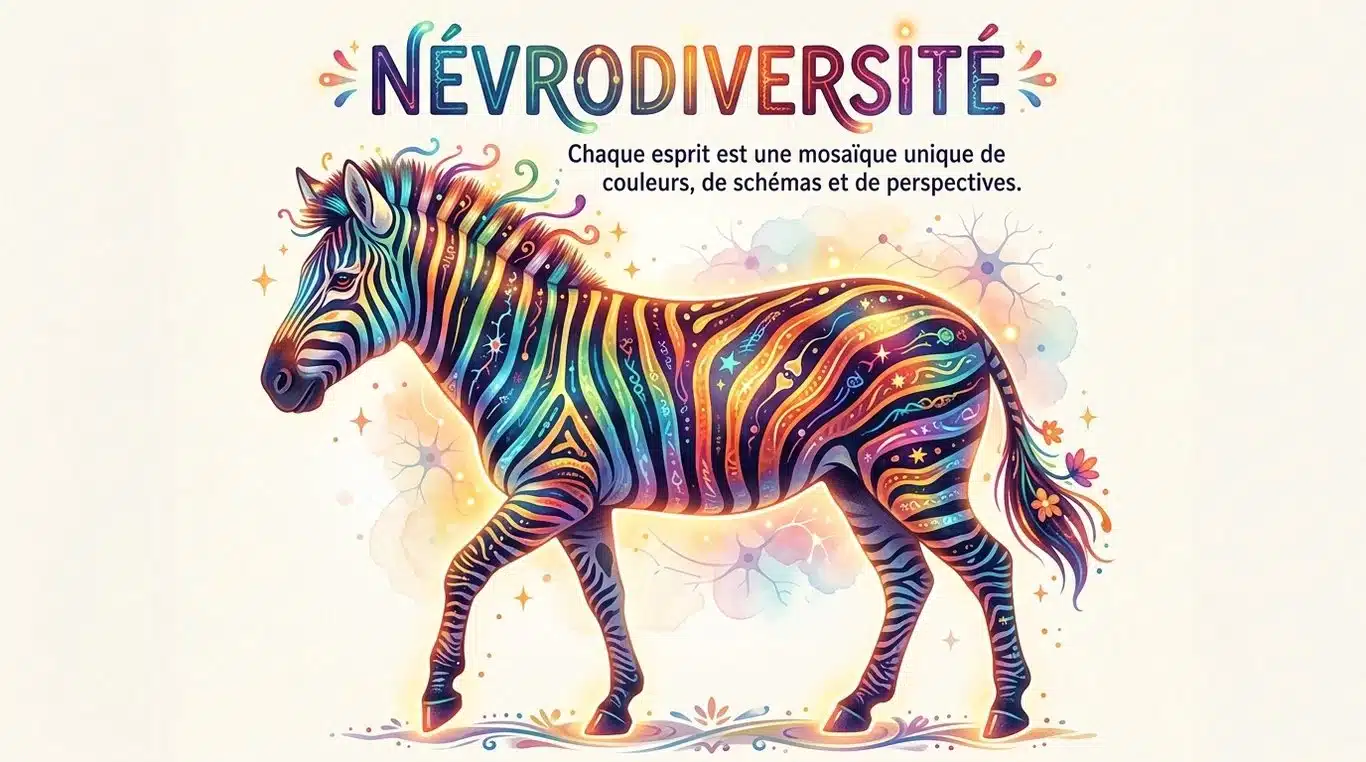 Illustration symbolique d'un zèbre représentant la singularité cognitive du HPI