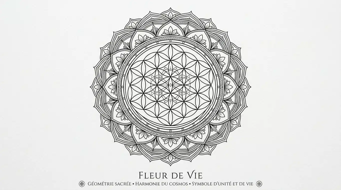 Mandala Fleur de Vie en géométrie sacrée