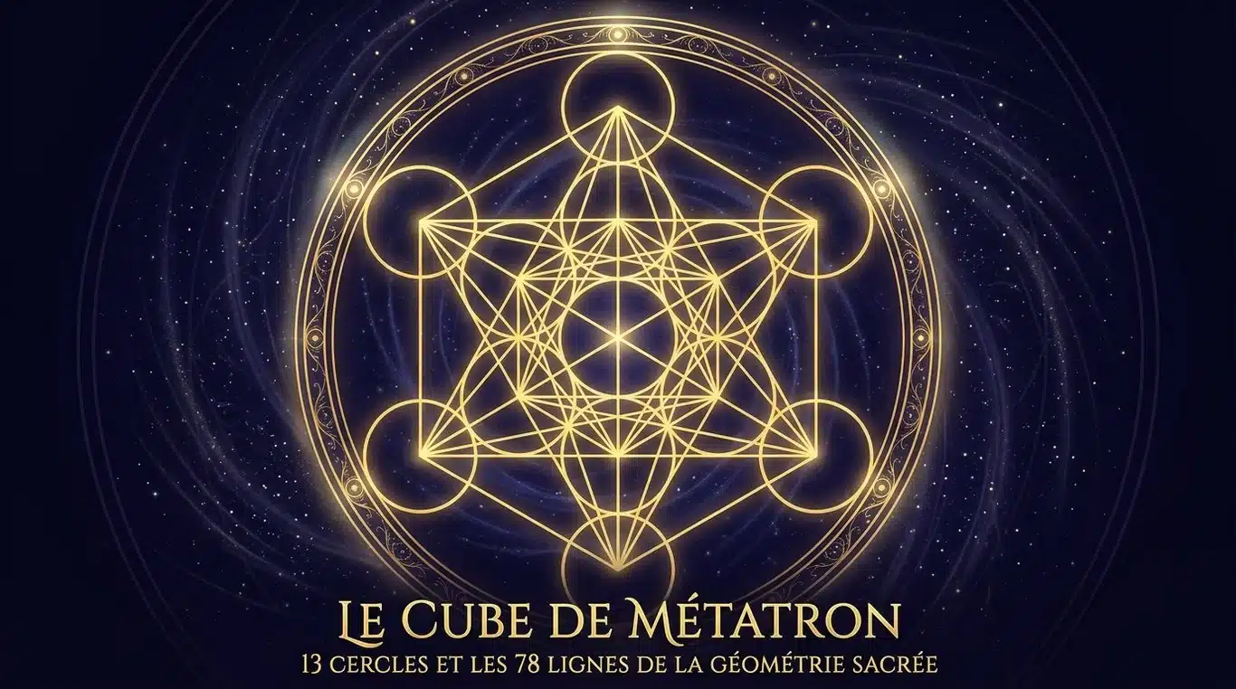 Illustration du Cube de Métatron, symbole de géométrie sacrée