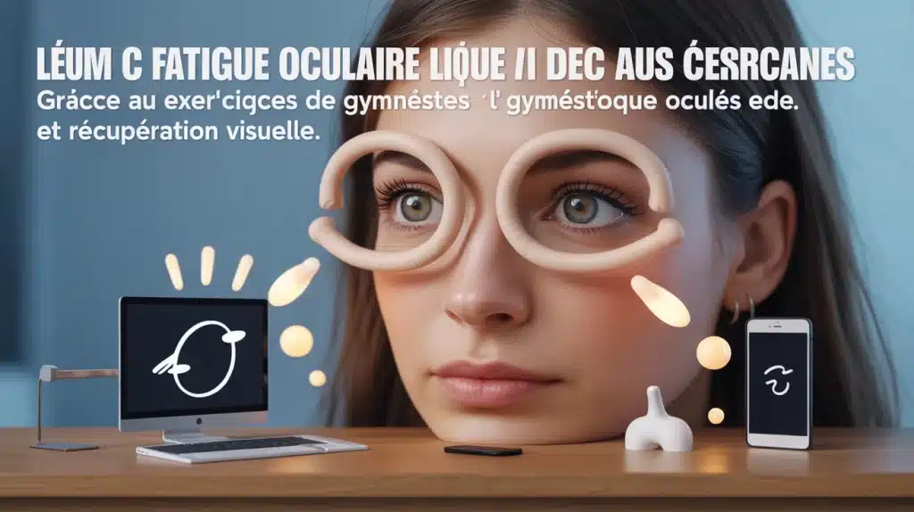 Illustration fatigue oculaire et exercices pour les yeux