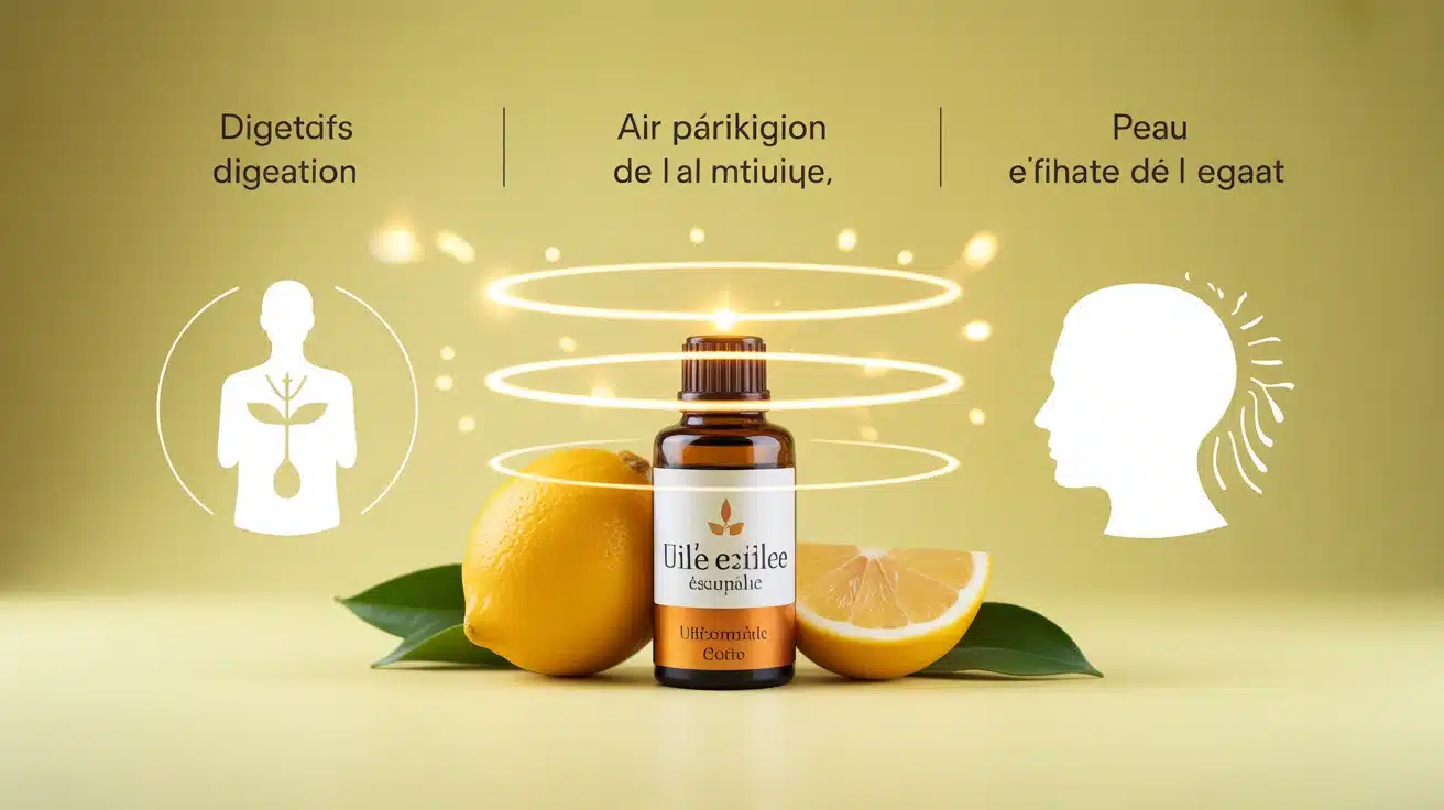 Huile essentielle de citron pour digestion, purification et éclat de peau