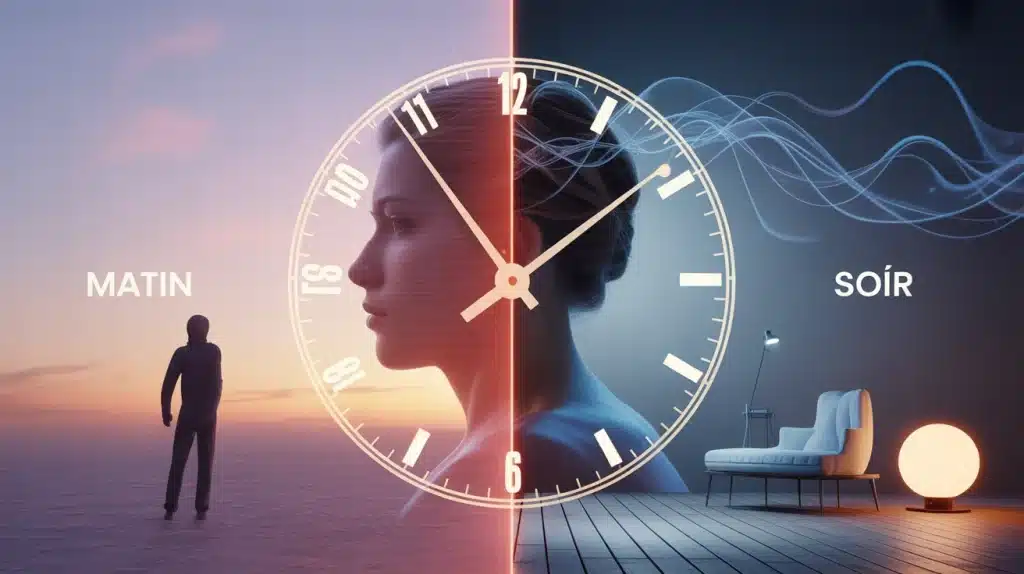 variation diurne de l'humeur : matin difficile, soir apaisé