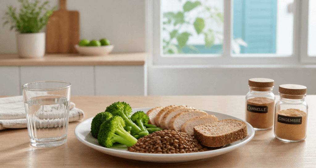 comment faire baisser la glycemie assiette saine