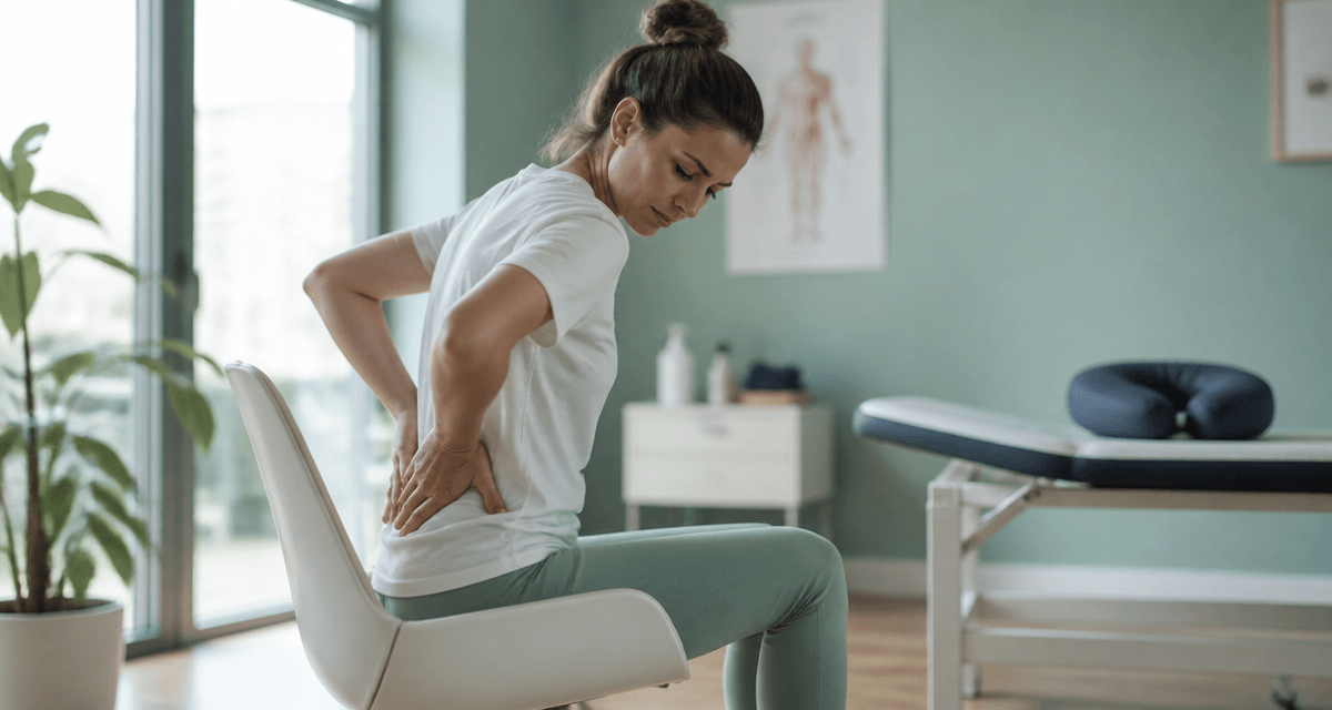 douleurs coccyx et sacrum femme assise kinésithérapeute