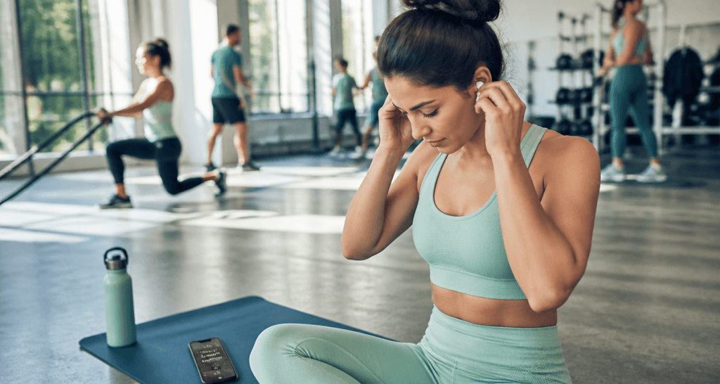 fitness en musique femme écouteurs