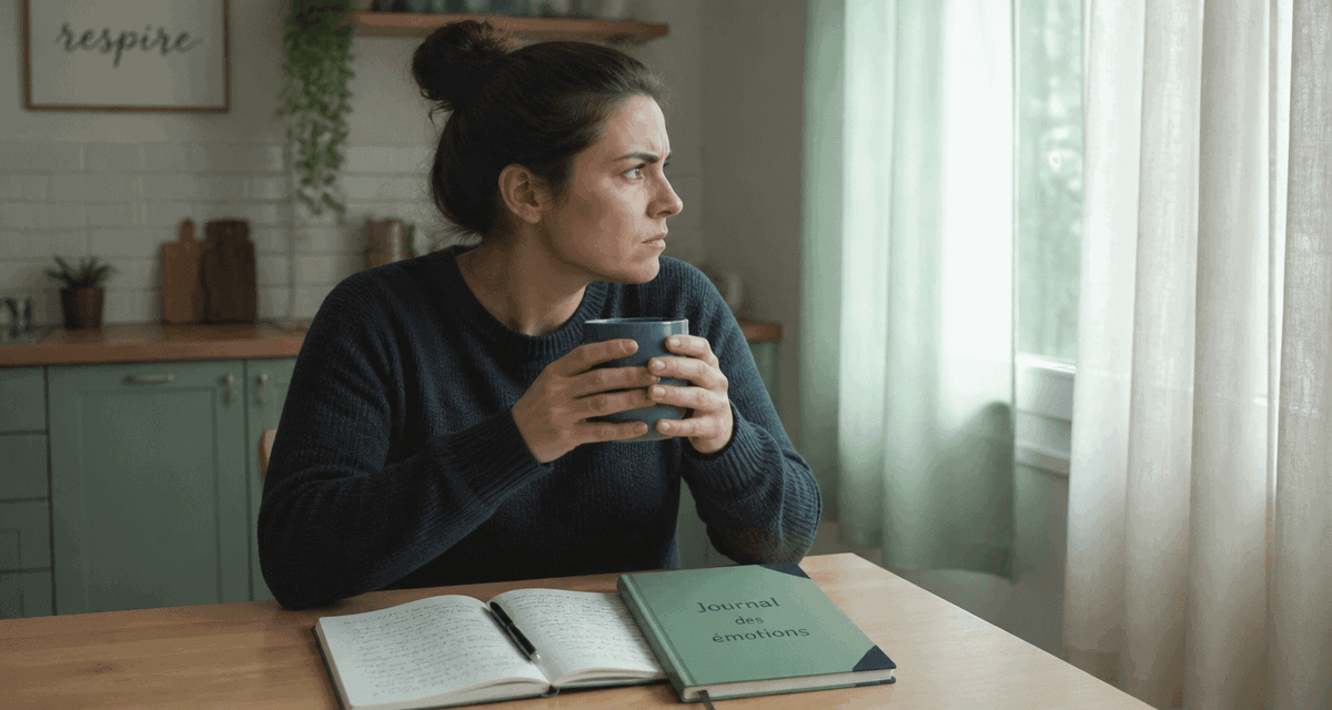 gérer sa colère femme assise cuisine