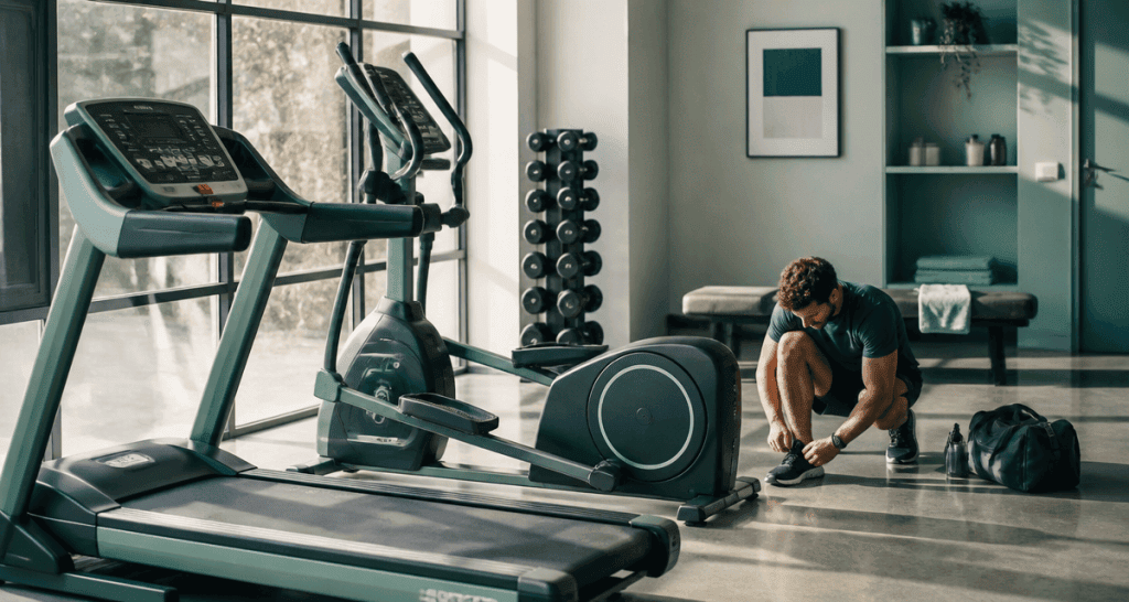 machines de salle de sport modernes tapis et elliptique