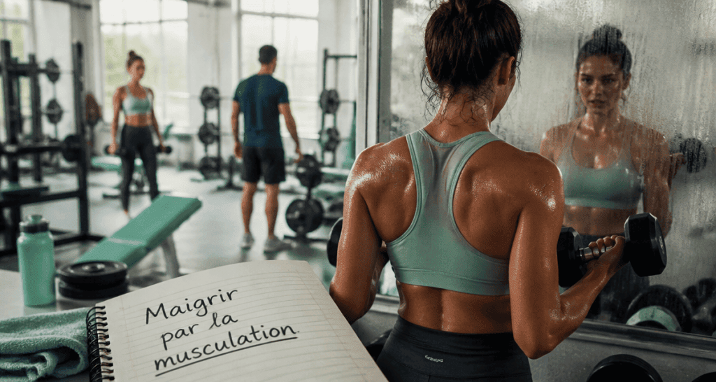 maigrir par la musculation femme haltères
