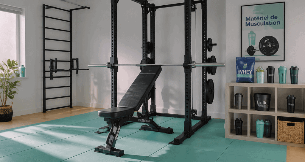 Salle équipée pour musculation à domicile