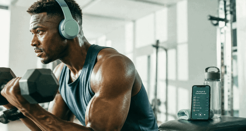 musique pour entraînement athlète casque smartphone