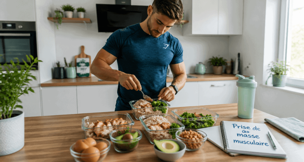 prise de masse musculaire aliments sur plan de travail