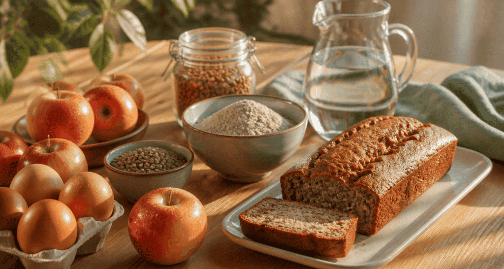 quel sont les aliment sans gluten sur table en bois
