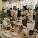 Salon du bien etre 2025 table cristaux et visiteurs