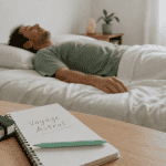 voyage astral personne allongée carnet