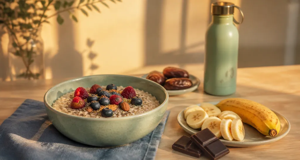 aliment qui donne de l energie rapidement bol porridge banane chocolat