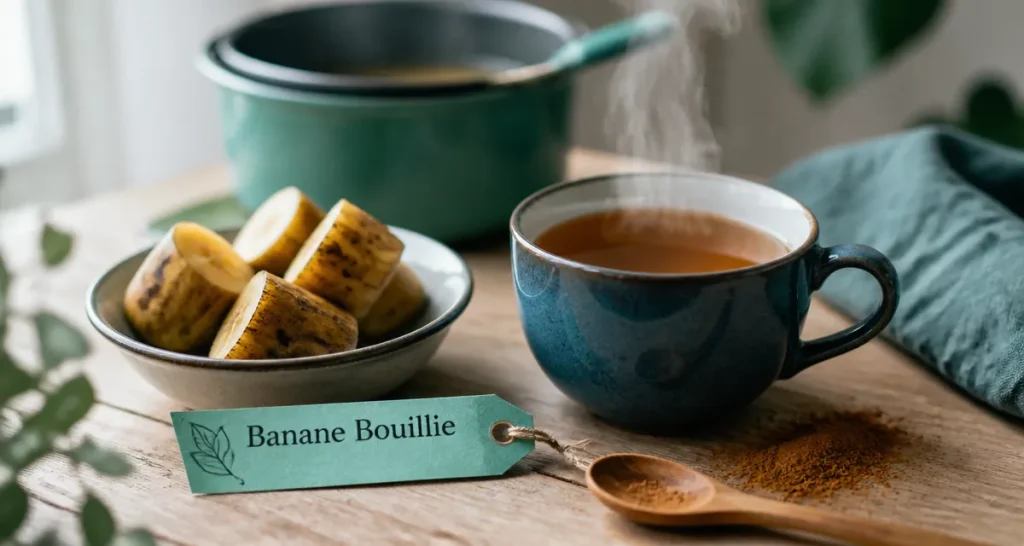 Banane bouillie bienfaits : infusion de banane bouillie pour sommeil et digestion