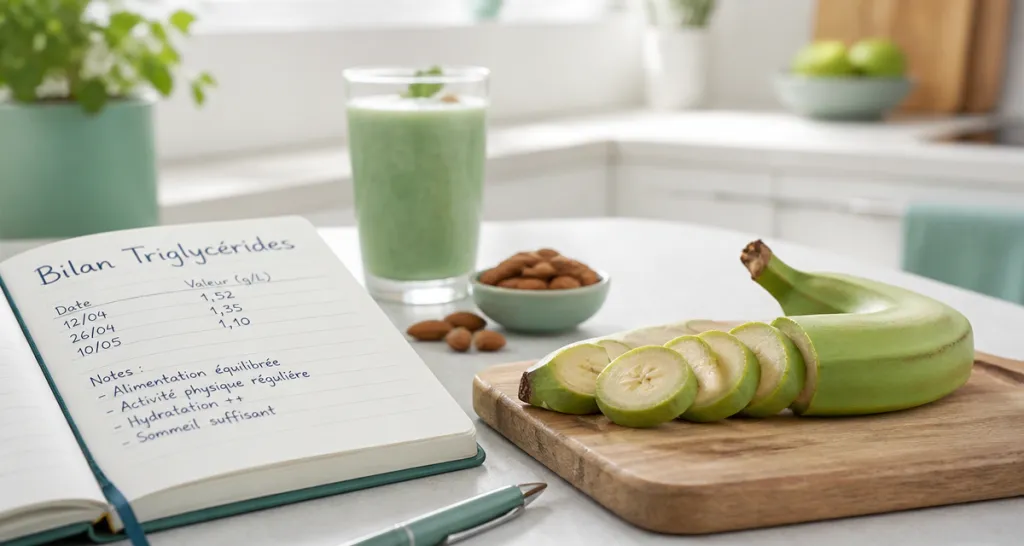banane et triglycérides sur plan de travail santé