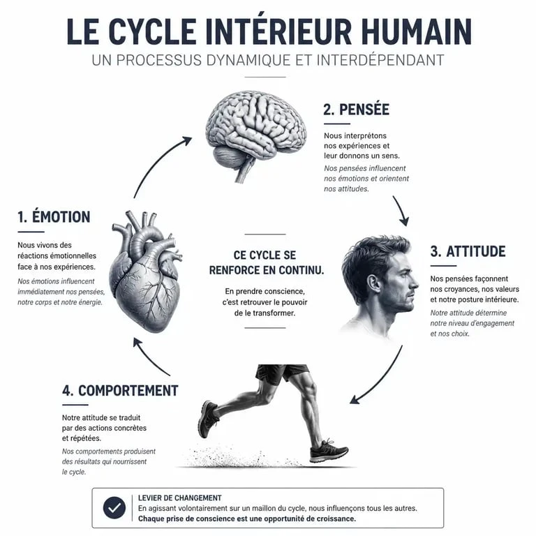 Schéma explicatif des mécanismes du comportement en psychologie