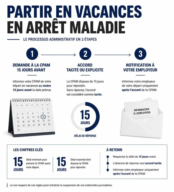 Processus administratif pour partir en vacances en arrêt maladie pour dépression