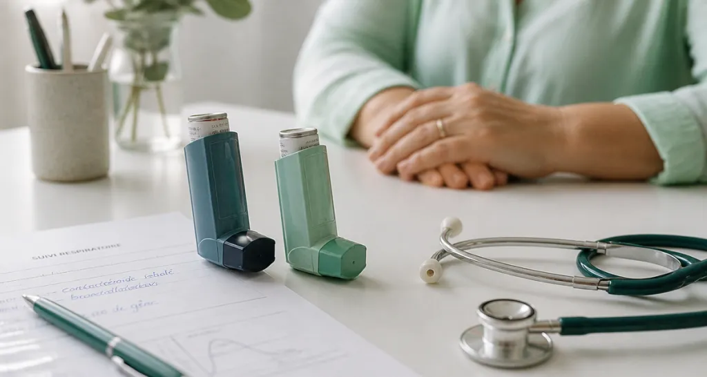 Innovair et Ventoline différence sur une table de consultation