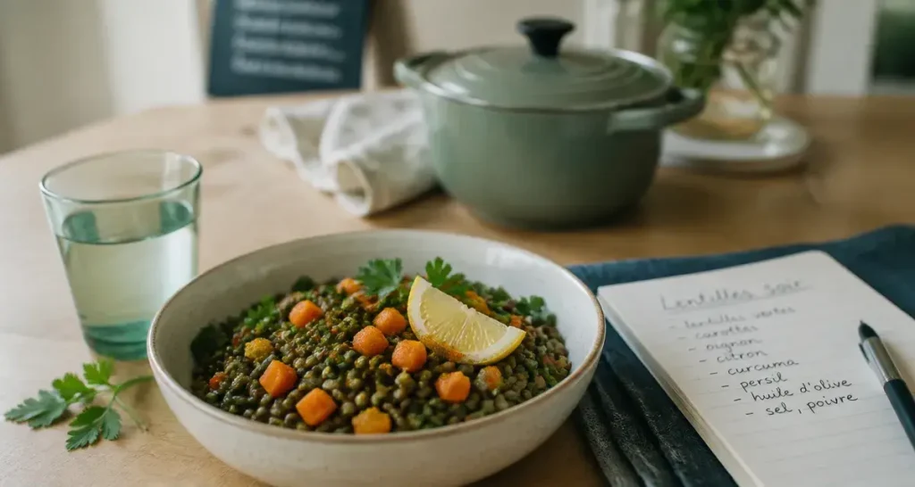Les lentilles font elle grossir : salade de lentilles vertes au curcuma