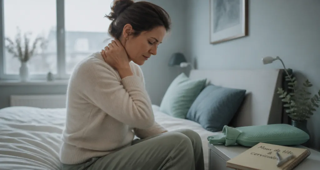 maux de tete et cervicales femme masse nuque