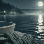 Pleine lune en poisson : bain salé au bord du lac, nuit