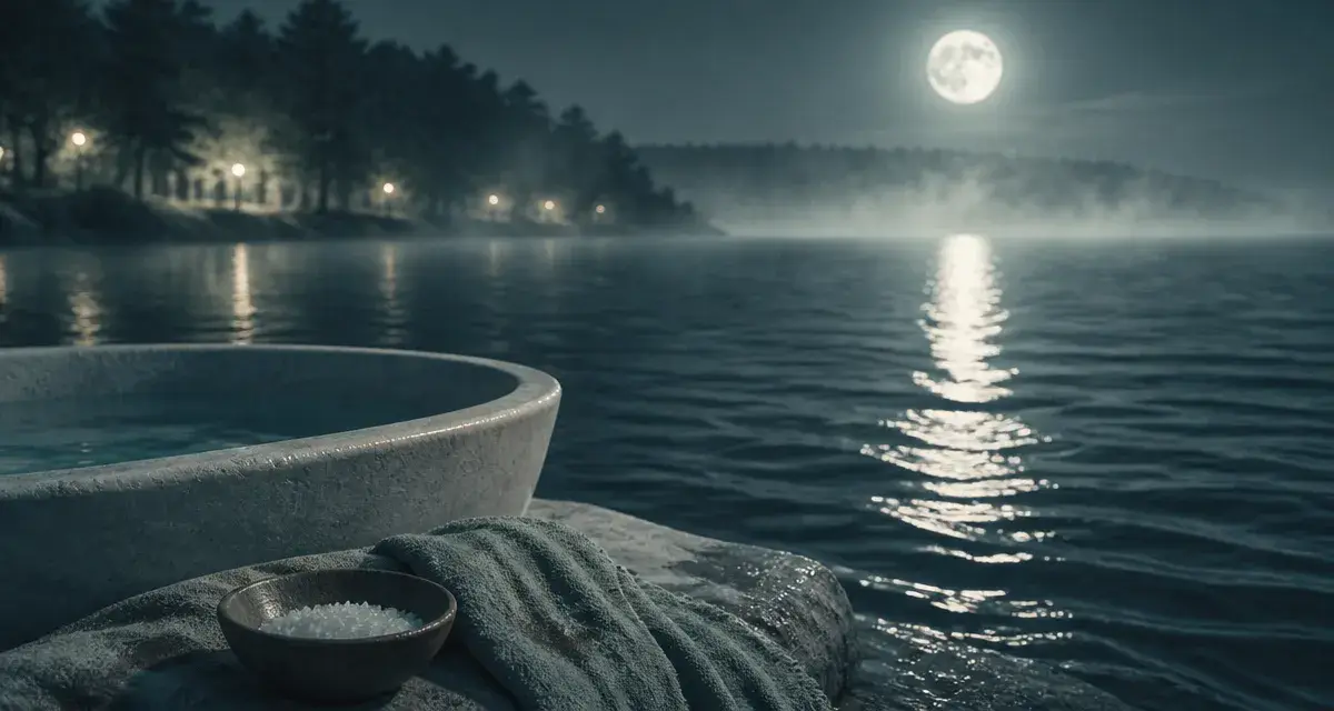 Pleine lune en poisson : bain salé au bord du lac, nuit
