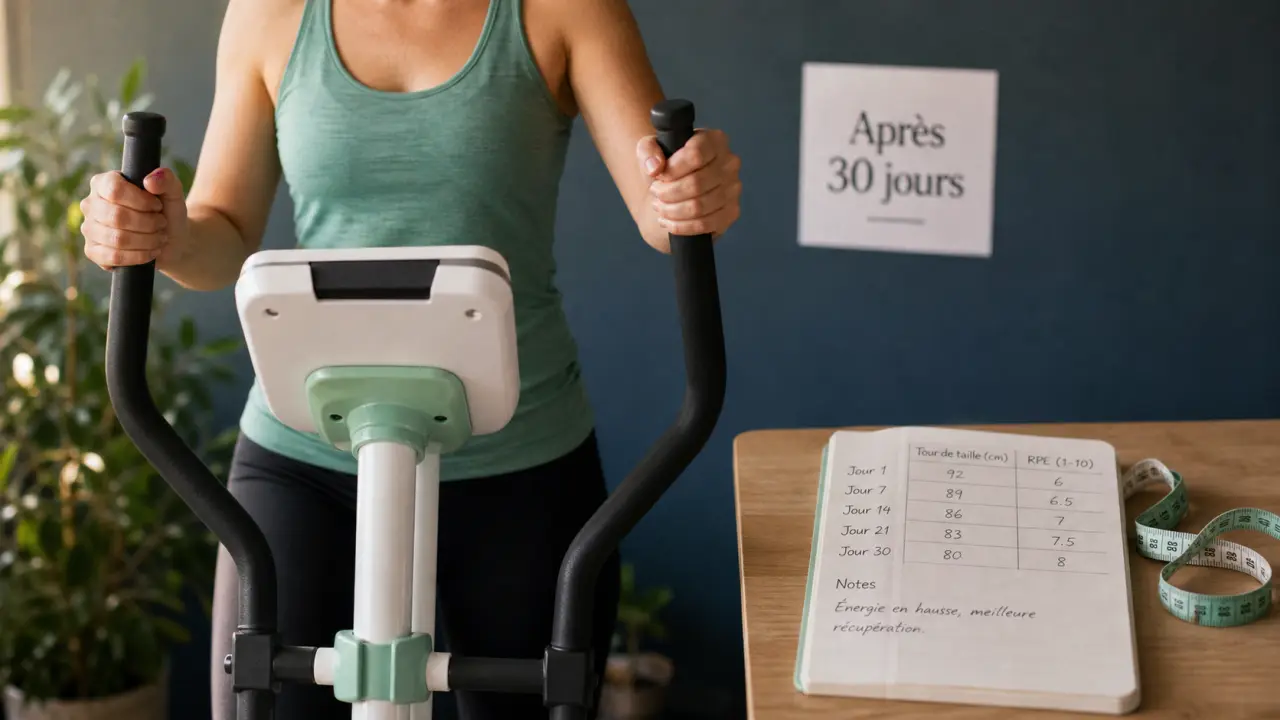 Effet velo elliptique avant apres, résultats après 30 jours
